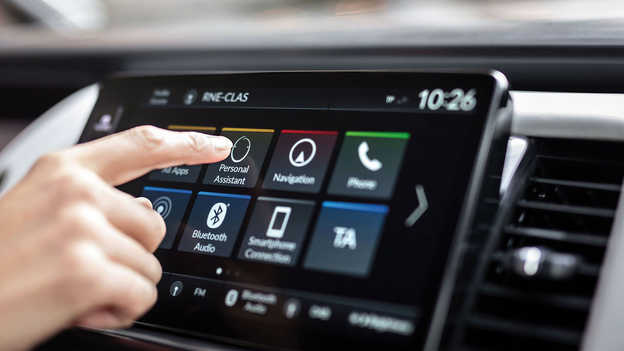 Detailní záběr na displej systému Honda CONNECT